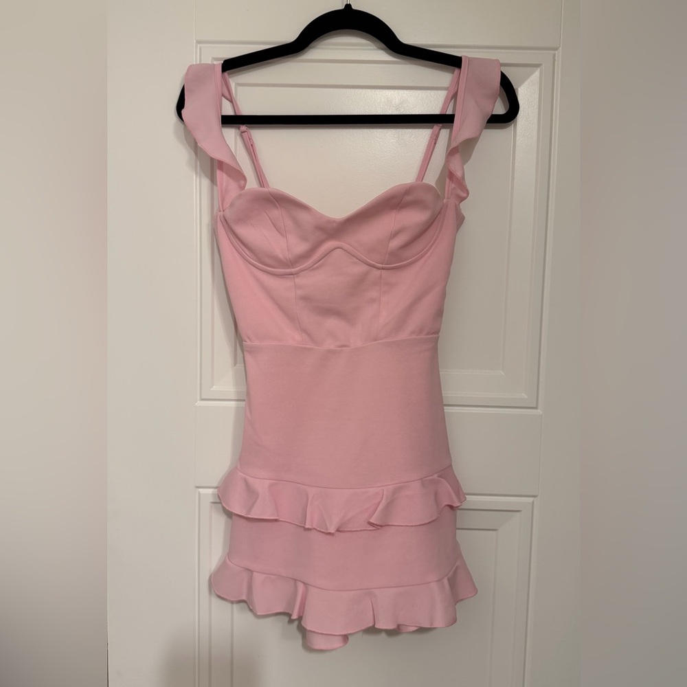 Lucy in the Sky Pink Ruffle Mini Dress